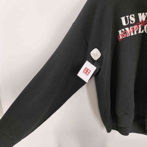 90S FRUIT OF THE LOOM ボディ USA製 US WEST EMPLOYEE OUR UNION MAKES US STRONG 両面 プリント 裏起毛 スウェット メンズ import:XXL